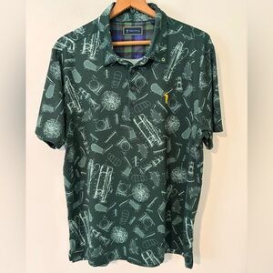 William Murray Men's Size L Polo Golf Shirt It's In the Bag Green Short Sleeve